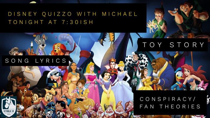 Disney Quizzo TONIGHT! Be sure to focus on Toy Story, song lyrics, and conspiracy/fan…