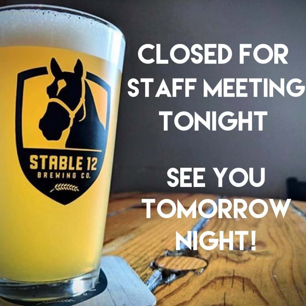 Closed tonight! Back to regular hours tomorrow! Cheers🍻
…