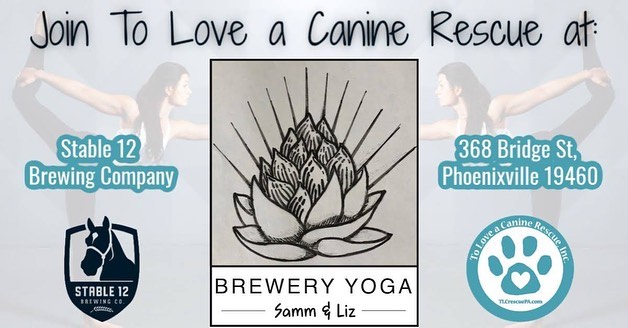 TOMORROW! We are hosting To Love a Canine Rescue, Inc. for Brewery Yoga with Rescue …