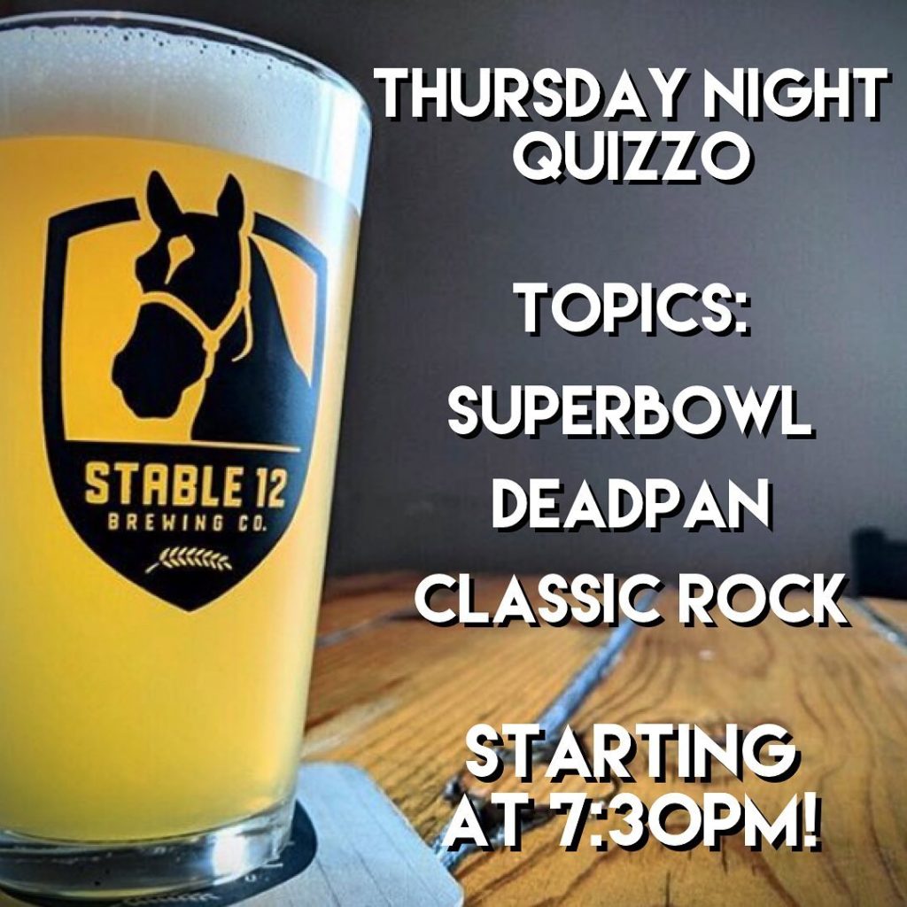 Quizzo topics for tomorrow night. Study up! 🤓🍺