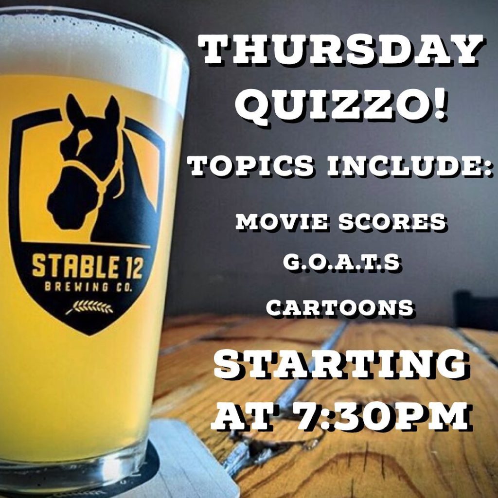 Your friendly Thursday reminder 🤗 Quizzo with Michael starting at 7:30ish! TOPICS: m…