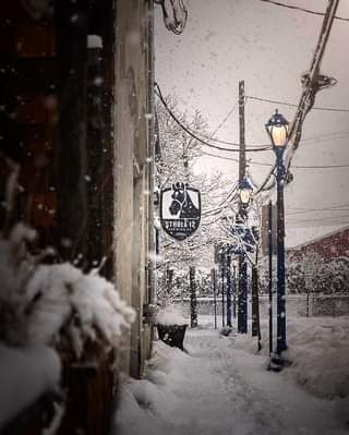 A snowy shot of Stable 12 🤍 We will be OPEN for regular hours today!  Call in yo