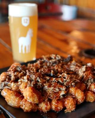 Happy Saturday, Friends 🍻 Check out our loaded tots – crispy tots topped with ch