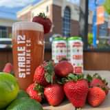 Photo dump: Fresh Picked Strawberry Lime 🍓  Our fruited sour ale brewed with Cor