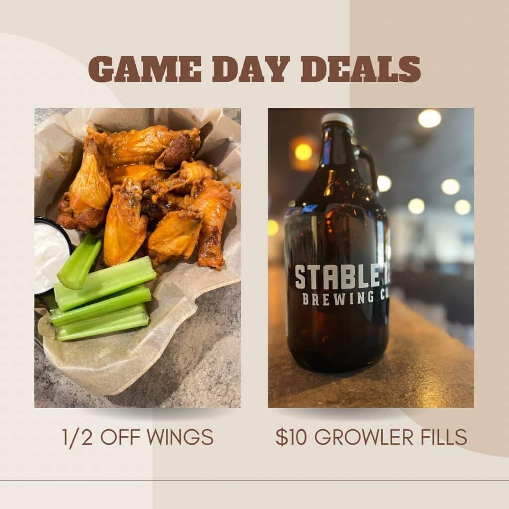 GO BIRDS 🦅  We have half priced wings during the game and $10 growler fills Al d