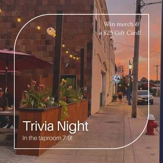 Trivia Night is here!  Be sure to grab your table early 🍻