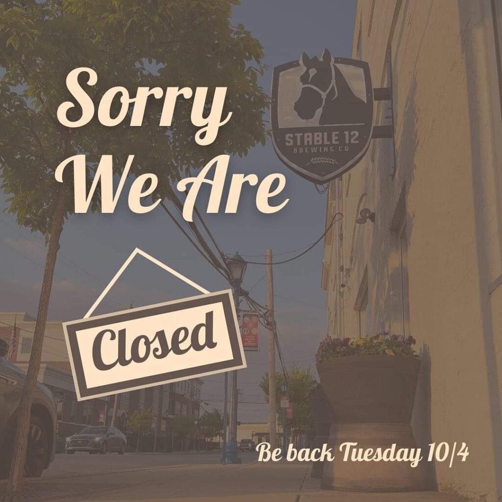We will be closed today, Monday 10/3, for our monthly staff meeting!  We will be