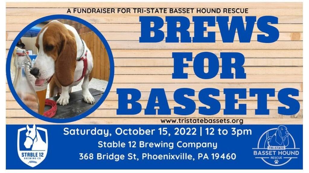 THIS SATURDAY! 🐾🦴🍻 Our favorite event of the year is back! Brews for Bassets wit