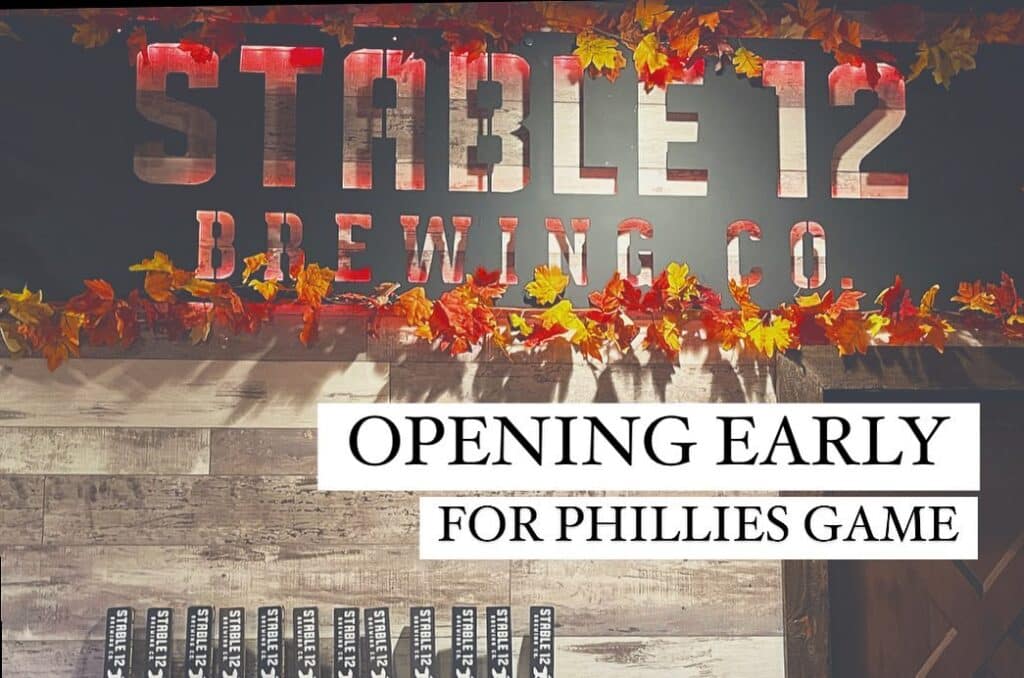 Opening today at 4:30 for the Phillies! Game 2 starts at 4:35- See you there 🍻⚾️