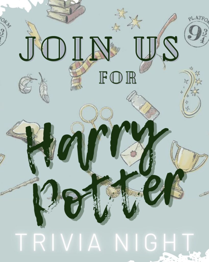 Tonight from 7-9 we will be hosting Harry Potter Themed Trivia! 🪄 Get here early